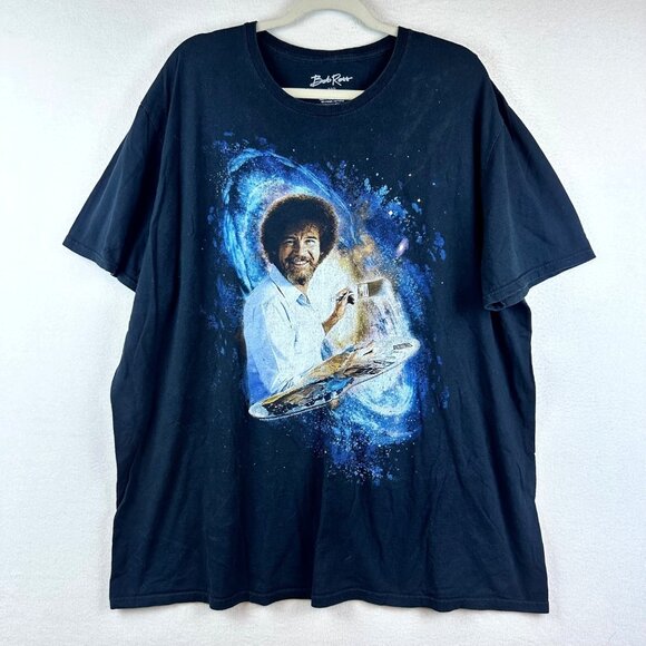 Bob Ross Graphic Tee Mens Size 3XL Galactic Painter Art Happy Tree Grunge Worn - Picture 1 of 9